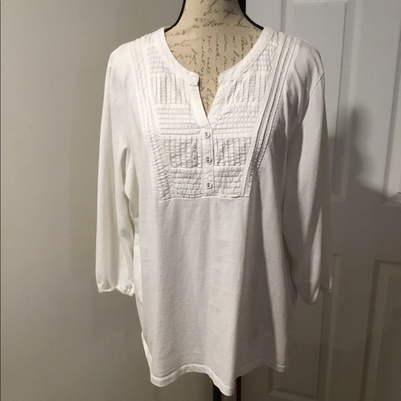 Karen Scott Tops - Karen Scott white cotton Top. Sz XL